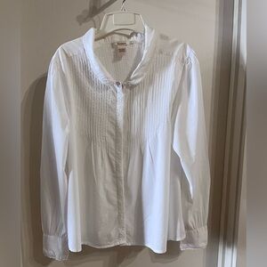 Romantic White Cotton Blouse with Lace Trim